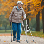 VEVOR Folding Hemi Walker, One Arm Folding Walker for Seniors with 6-Level Adjustable Height, Lightweight Aluminum | Side One-Hand Style Mobility Aid for Elderly Handicapped Disabled, Up to 350LBS