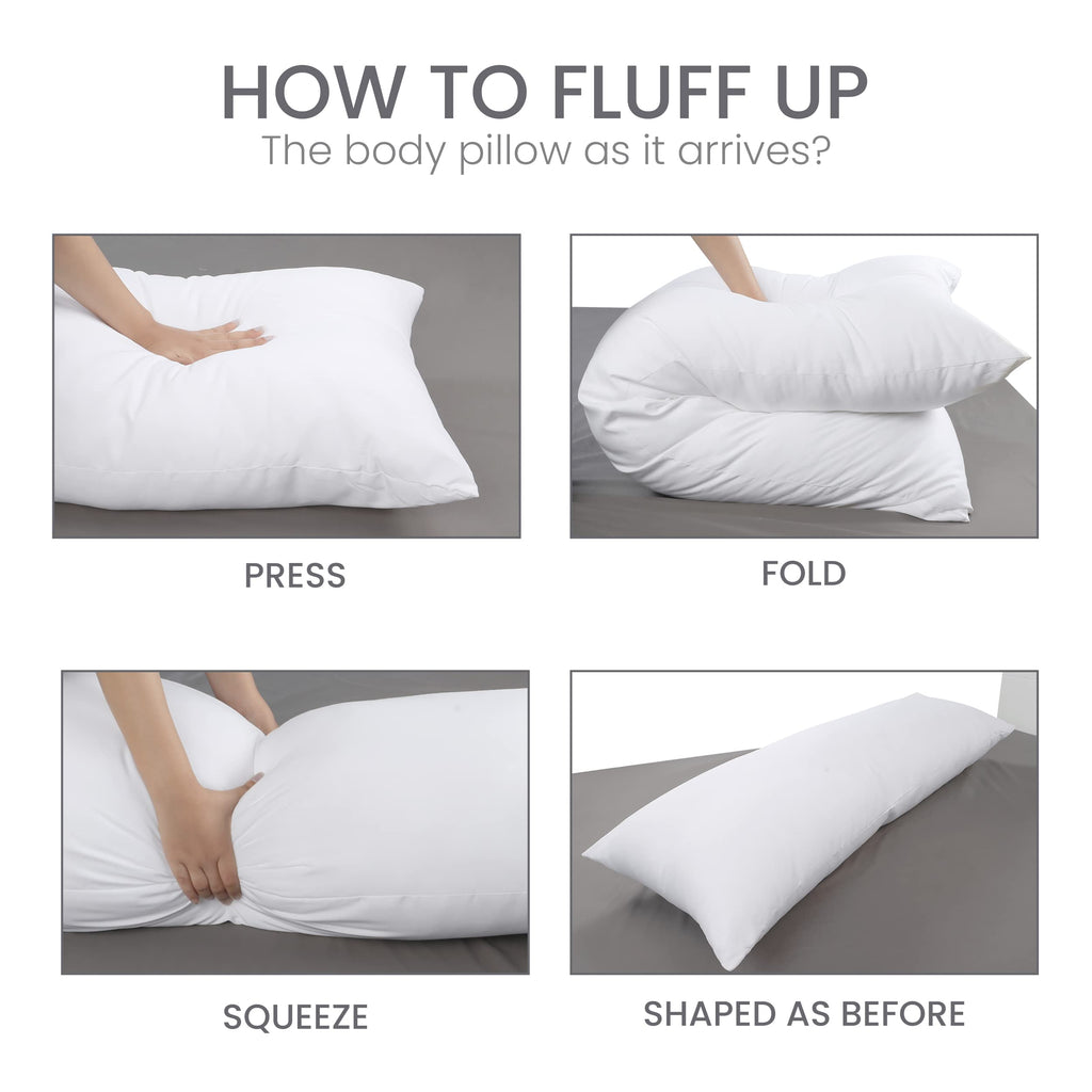 Utopia Bedding Full Body Pillow for Side Sleeper, White Long Pillow for Bed