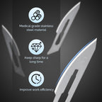 JMU 100pcs Disposable Sterile Surgical Scalpel Blades #23