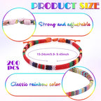 Kigeli 200 Pcs Boho Surfer Bracelets Bulk for Men Women Unisex Handmade Braided Bracelet Adjustable Surfer Ankle Waterproof Beach Bracelet String Rope Jewelry for Adults Teen(Mixed Color)
