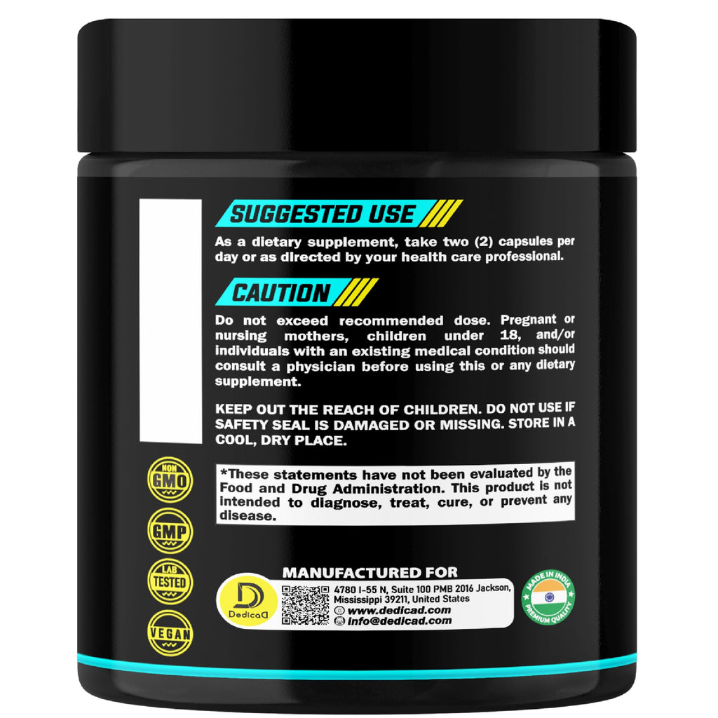 DEDICAD 500Mg Lactoferrin Supplement - 120 Capsules for 2-Month Supply
