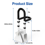 Adjustable Bathtub Safety Rail with Double Grip, 14–18 Inch Height Shower Grab Bar for Seniors, Elderly & Disabled, Non-Slip Tub Side Bar Clamp for Bathroom Support