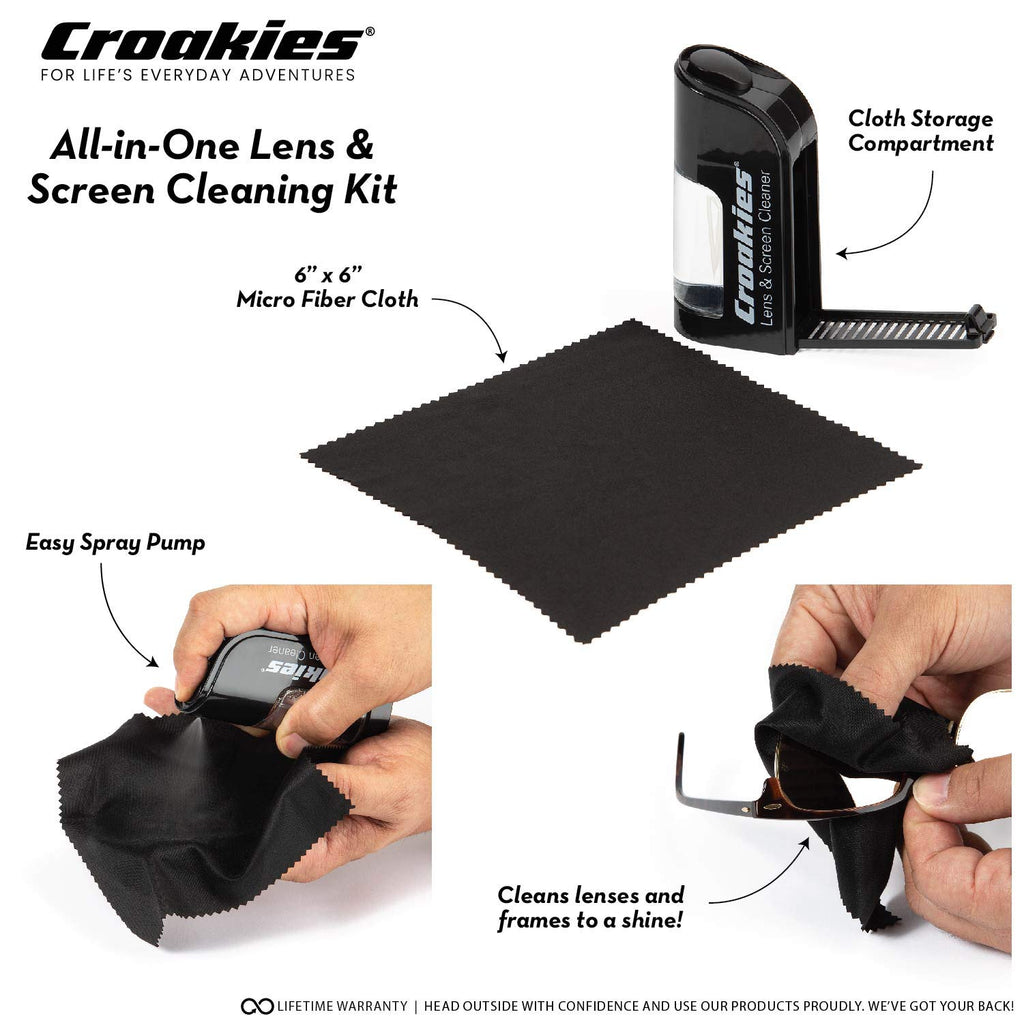 Croakies Lycra Suiters Floater Glasses Strap and Glasses Cleaner Kit, Neon Green Two-Pack