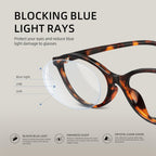 resjok Blue Light Glasses for Woman - Fashion Small Oval Frame Blue Light Blocking Glasses, Anti Eyestrain Eyeglasses (DarkTortoise)