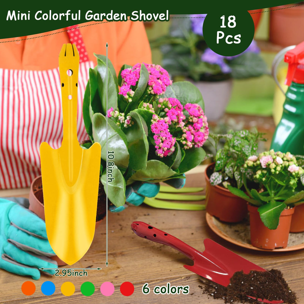 18 Pcs Small Garden Shovel Set, Hand Trowels for Gardening