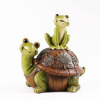 Cmrweio Frog Garden Statues Outdoor Decor, Resin Turtle Frogs Garden Animal Statue Waterproof, Outside Frog Figurines for Yard Patio Lawn Decorations Gardening Gifts for Women