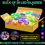 TURNMEON 20 Pack LED Glasses Halloween Party Favors 6 Colors Light Up