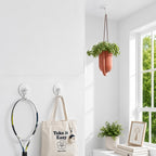 Adhesive Wall & Ceiling Decor Hooks: 4-Pack 3 lbs Heavy Duty No-Drill 360° Swivel Adjustable for Hanging Home Accents Lights Plants Wind Chimes Compatible with 3M Command Strips