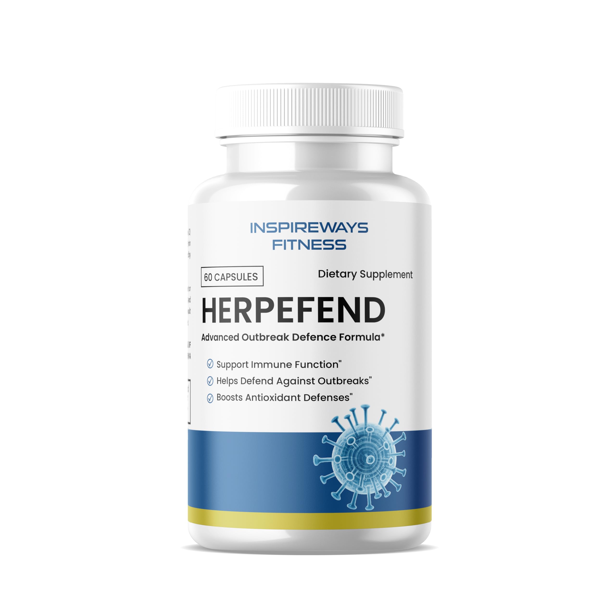 Fitness InspireWays Herpefend Ultra Strength Advanced Daily Immune Support Formula (60 Capsules)