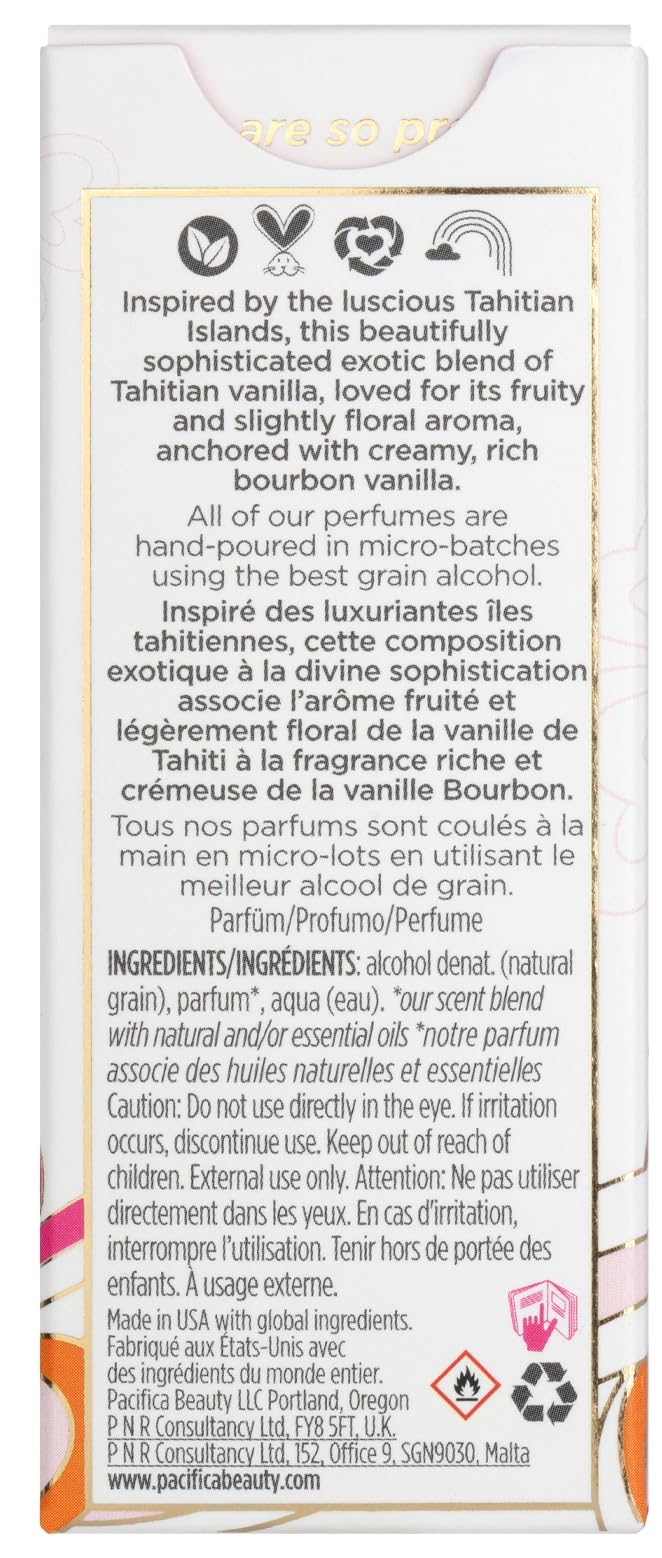 Pacifica Island Vanilla Perfume ��� Clean Vanilla Fragrance for Women - Warm Tropical Aroma - Long-Lasting Clean Beauty Non Toxic Scent, Vegan & Cruelty-Free, 1 oz Travel-Friendly Spray