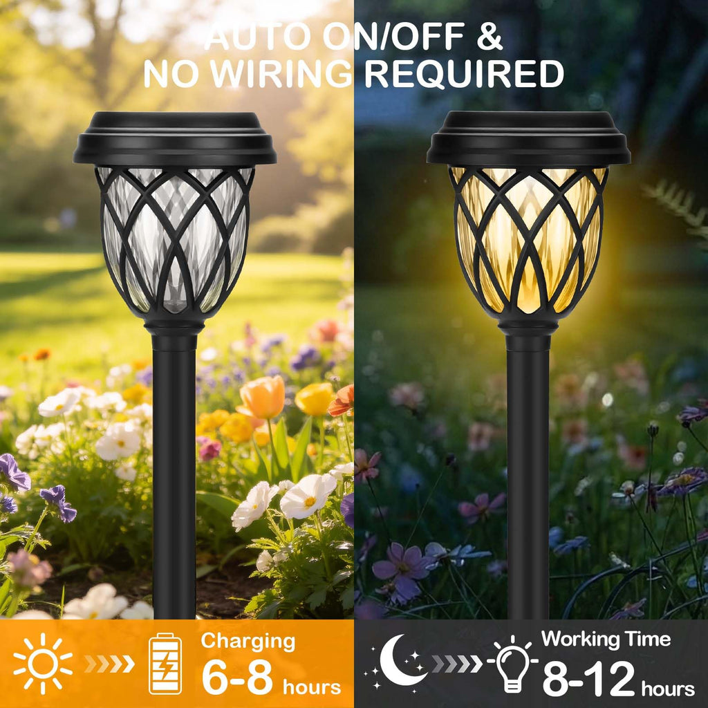 ruhotili Solar Outdoor Lights, Outdoor Waterproof IP65, Bright Powered by Solar Garden Lights for Patio, Yard, Driveway Decoration (12 Pack