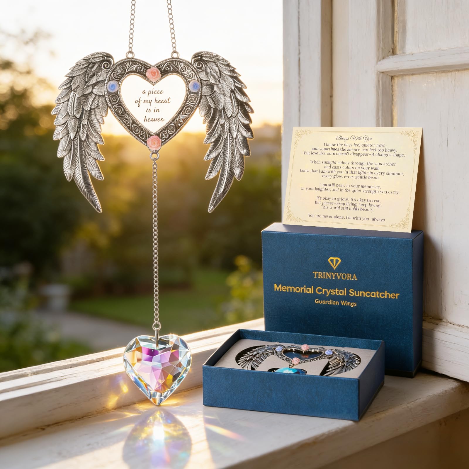 Sympathy Gift for Loss of Loved One,Angel Wing Sun Catcher,Memorial Gifts