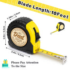 Fathers Day Birthday Gift for Dad from Daughter Son, Gift for dad, Dad Birthday Gift, Birthday Christmas Tools Gift for Dad, Practical Gifts for Father, Best Dad Ever Engraved 10 FT Tape Measure