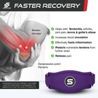 Sleeve Stars Tennis Elbow Brace for Women - Adjustable Tennis Elbow Strap, Golfers Elbow Brace for Men, Counterforce Brace for Tendonitis Relief, Fits 9"-23" (Pair/Dark Purple)