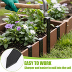 Fumete 36 Pcs 10'' Metal Landscape Stakes Bulk Garden Ground Edging Spikes with Holes Heavy Duty Anchoring Spike Carbon Steel Lawn Stake for Flowerbed Edging Grass Board Barrier Yard(Black)