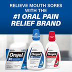 Orajel Nonseptic Mouth Sore Rinse 16oz, Soothing Mint Flavor, Provides Pain Relief, Promotes Healing, 3-Pack