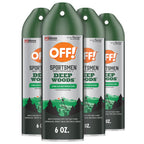 OFF! Deep Woods Sportsmen Insect Repellent Aerosol, Bug Spray Containing 30% DEET, Protects Against Mosquitoes and Ticks, 6 Oz, (Pack of 4)
