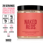 NAKED Reds Superfood Powder - Healthy, Energizing Polyphenol Fruit Powder Mix, No Fillers, No Additives, Vegan, Non-GMO, Gluten Free - 28 Servings