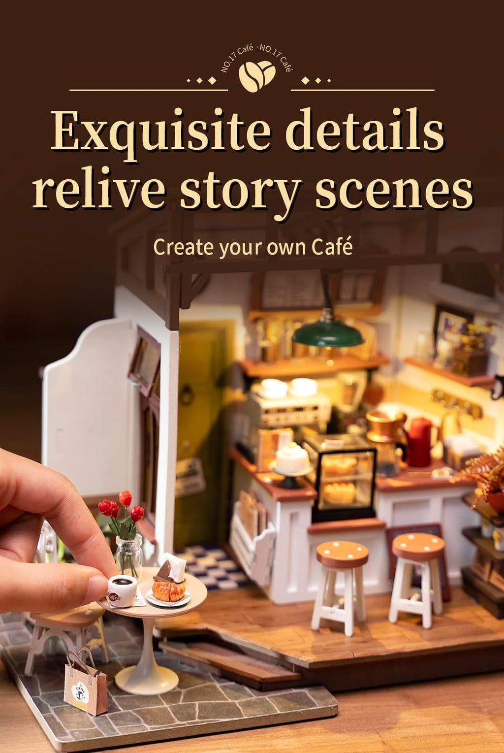 Rowood DIY Miniature House Kits for Adults-NO.17 Cafe