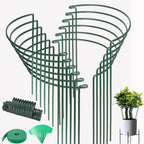 12 Pack Plant Support Stake, 16 Inch Peony Cages and Supports for Outdoor Plants, with 15 Pcs Plant Labels, 20 Pcs Plant Clips, 7ft Plant Ties