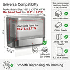 interhasa! Commercial Paper Towel Dispenser Wall Mount - ADA Compliant Multifold Trifold & C-Fold Hand Towel Holder for Restroom, Office, Clinic. Lockable, No-Drill ABS, 10.8" L x 3.5" W x 8" H