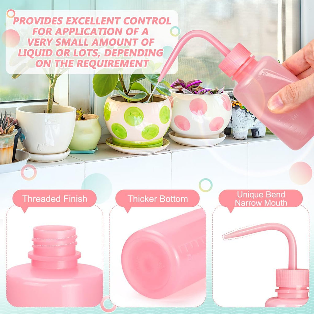 Valchoose 150ml Pink LDPE Squeeze Wash Bottle, Bent Nozzle Portable, 1 Pack