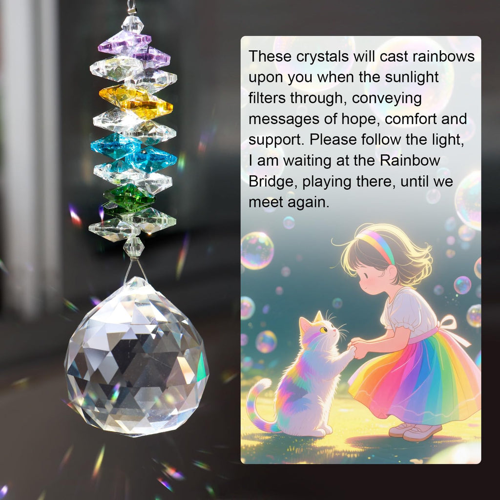 Pet Memorial Gifts for Cats, Loss of Cat Sympathy Gift,Thoughtful Cats Remembrance Sun Catcher,Cat Bereavement Gifts,Pet Loss Bereavement Gift Idea