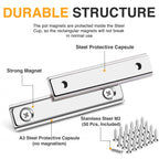 TRYMAG Strong Bar Magnets with Hole, 80 Lbs Heavy Duty Neodymium Rectangular Pot Magnet with Screws for Wall Mounting, 25 Pack Rare Earth Magnets Strips for Garage, Workshop - 60x13.5x5mm
