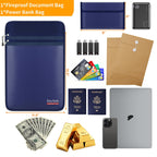 DocSafe Fireproof Document Bag (5200℉) with Fireproof Organizer Travel Case,Heat Insulated Fire＆Water Resistant 8 Layers Safe Money Bag Storage for Important Documents,Cash,Power Bank,Valuables,Blue