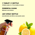 flowcheer Multi-Purpose Cleaner Starter Kit-Lemon Scent all purpose cleaner concentrate,cleaning tablets (6 Refill tablets) with Reusable Spray Bottle Multi-Surface Cleaner, 6x17fl oz