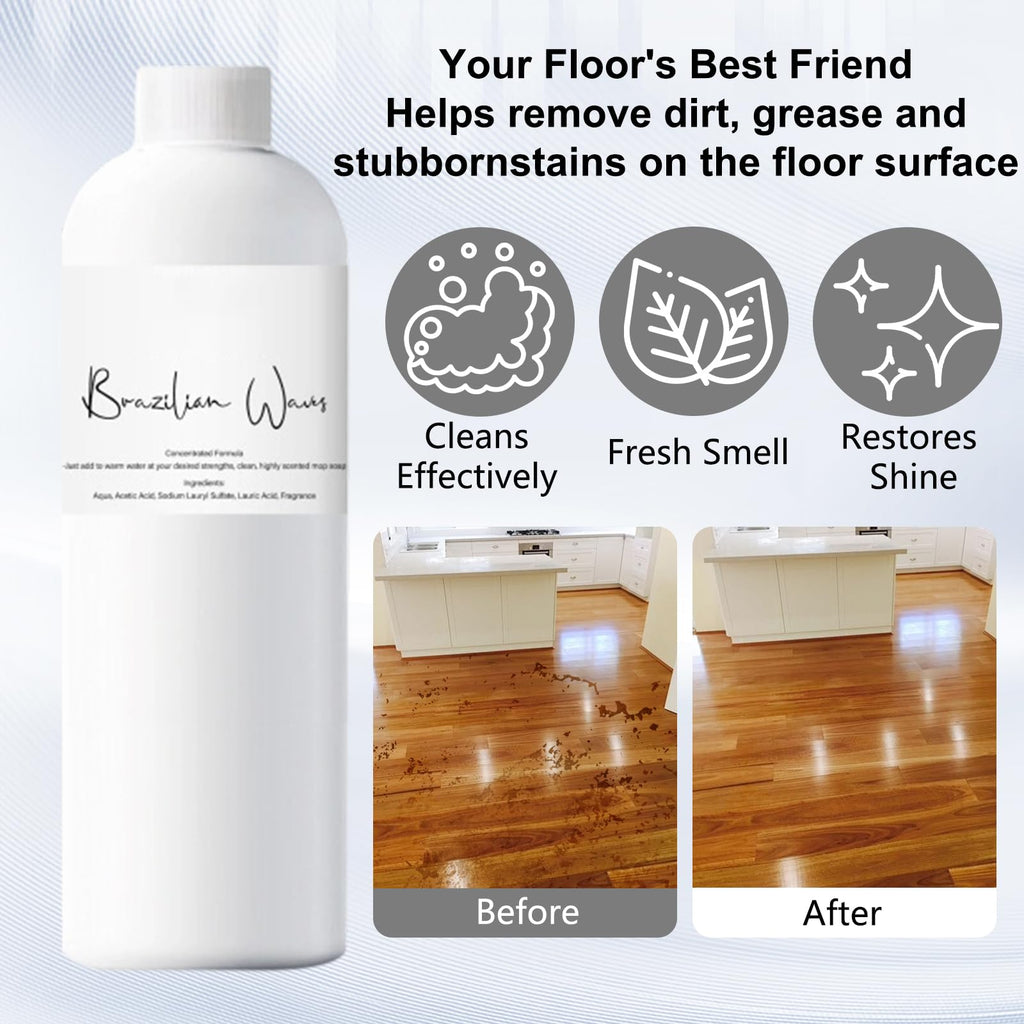 LINARTS Mop Soap Brazilian Wave, Mop Soap for Floor Cleaning, Leaves a Luxury Lasting Scent, Brazilian Waves Mop Soap, Multisurface Bathroom & Kitchen Cleaner Supplies-120ML