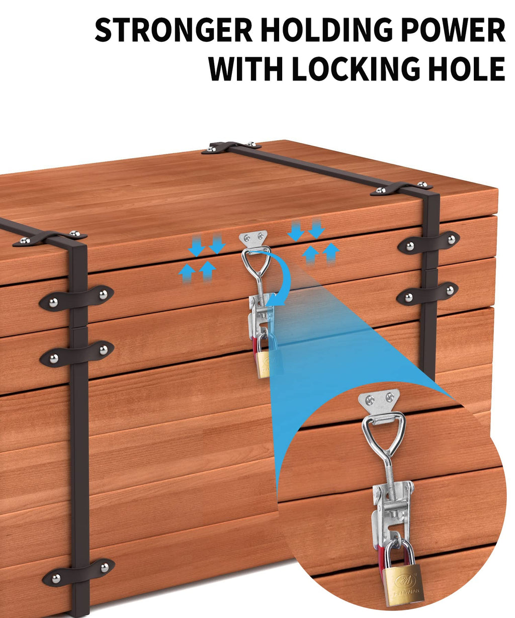 Vicuna R Heavy Duty Toggle Latch Clamp 4003, Large Adjustable Toggle Clamp Latch With Lock Hole, 1320Lbs Holding Capacity Pull Latch for Smoker Lid Jig, Tool Box Case - 2Pack (with 10PCS Screws)