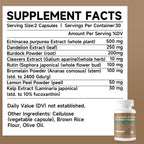 SpenHerb Lymphatic Drainage Capsules Supplements, 8-in-1 Herbal Lymphatic Blend Support Circulation and Natural Fluid Balance, Non-GMO Pure,120 Capsules/2 PCS