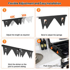 Stainless Steel Stove Gap Covers (2PCS),Stove Gap Filler,Range Trim Kit,Stove Guard for Kitchen Oven Gap Between Stovetop and Counter,Easy Clean Heat Resistant,Adjustable Length 13.8'' to 27.5'',Black