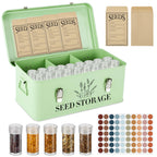 Seed Storage Box , Metal Seed Organizer Saving Box, Seeds Packet Container