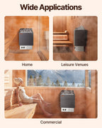 VEVOR Sauna Heater,220V Electric Sauna Stove, Steam Bath Sauna Heater 3h Timer and Adjustable Temp for Max. 176-318 Cubic Feet, (4.5KW) FCC Certification