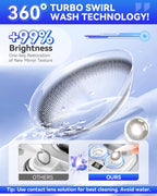 2025 Upgraded Ultrasonic Contact Lens Cleaner【50KHz Germany Super Motor】【Top1 Intelligent Chip-Smart Modes】 Gentle Cleaning & 99% Brightness, Portable Soft Contact Lens Care Tools Home Travel (Grey)