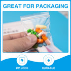 Aubeco 1200Pcs 2" x 2" Plastic Zip Bags, Clear, 2 Mil Thick