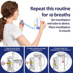Breathing Exercise Device for Lungs, Lung Exerciser Device – 5000ml Volumetric Deep Breathing Trainer with Flow Rate Indicator for Respiratory Health & Recovery