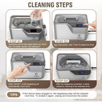 LifeBasis Ultrasonic Cleaner, Professional 45kHz Ultrasonic Jewelry Cleaner 20 Ounces (600ML) with Digital Timer, Watch Holder Ultrasonic Glasses Cleaner for Rings, Coins, Watches, Dentures, Silver