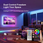 200 FT Led Lights for Bedroom (2 Rolls 100 FT), Music Synchronized Smart Led Strip Lights, Ultra Long with Remote Application Control Bluetooth LED Lights, Color Change RGB Light