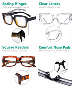 Eyekepper 4 Pack Ladies Reading Glasses - Stylish Oversized Square Readers for Women