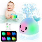 ANGGIKO Baby Boy Bath Toys, Toddler Bath Toys for Kids Ages 1-3, Light Up Whale Bath Toy Sprinkler, Pool Water Table Infant Baby Toys 6-12-18 Months, Bathtub Fountain Toy Boys 1st Birthday 1 2 3 Gifts