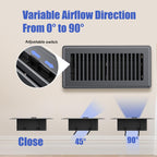 4x10 Floor Register, Floor Vent Covers for Home Floor, Sidewall, Heavy Duty Steel Walkable Floor Grates, Adjustable Air Vent Covers Rust Proof Finish, 4" x 10'' Floor Vent, 6 Pack, Gray