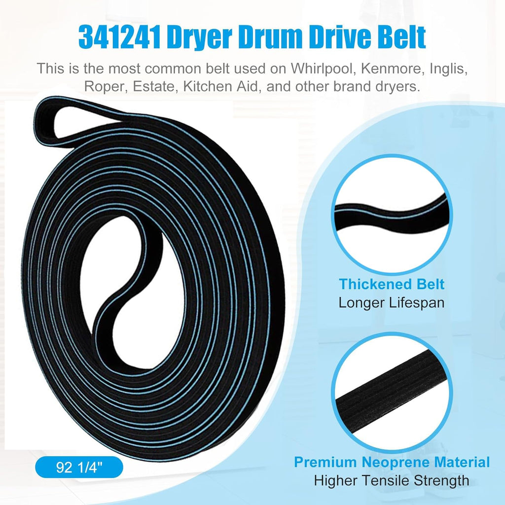 【Belt Upgraded】4392065 Dryer Repair Kit,Including Rollers 349241t,Idler 691366,Belt 341241,Replacement Parts for whirlpool,kenmore,admiral,amana,crosley,estate,inglis,kitchenaid,roper,maytag