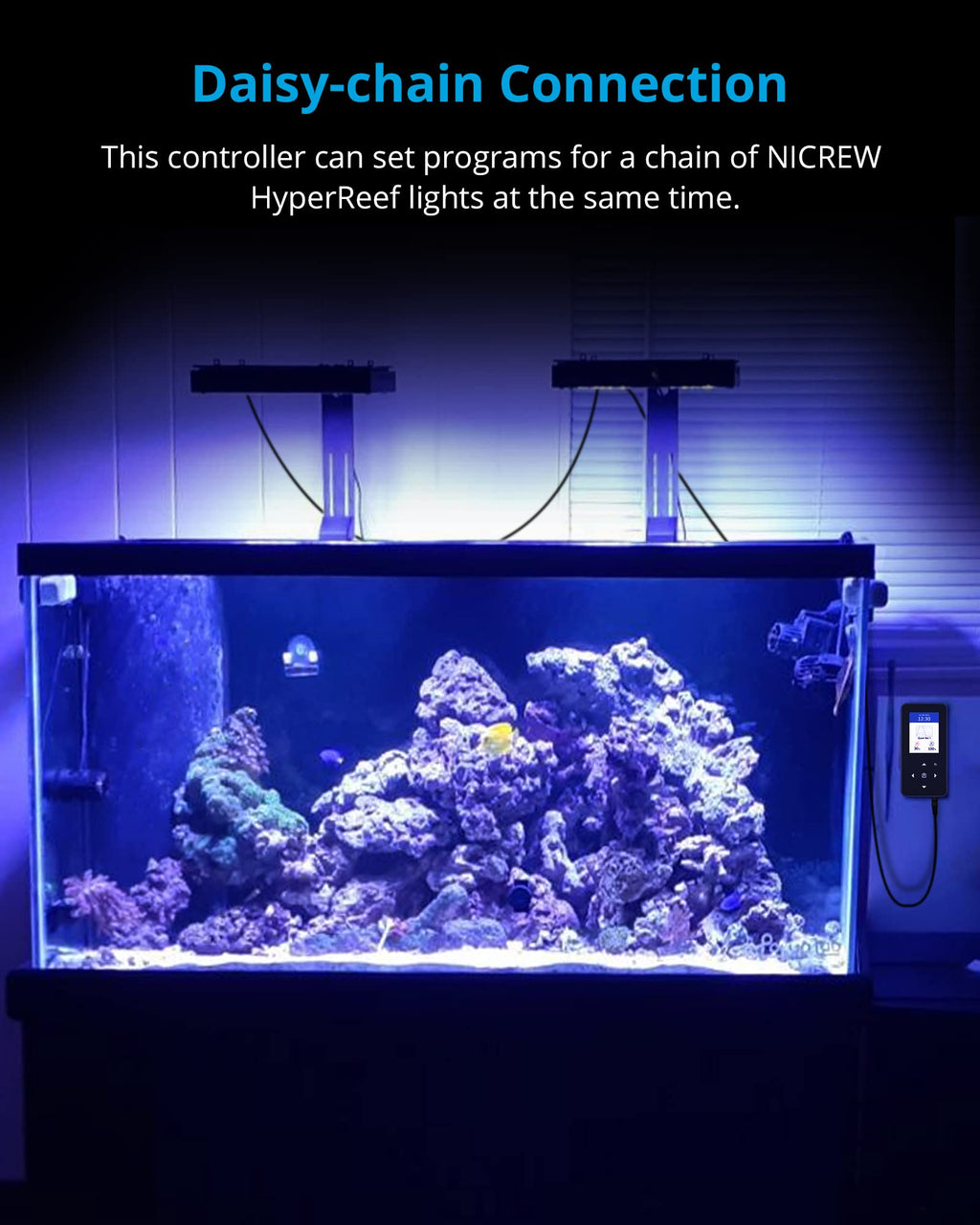 NICREW Reef Light Controller, LED Light Timer for HyperReef 50,100,150 Gen 1, Not Compatible with HyperReef Gen 2