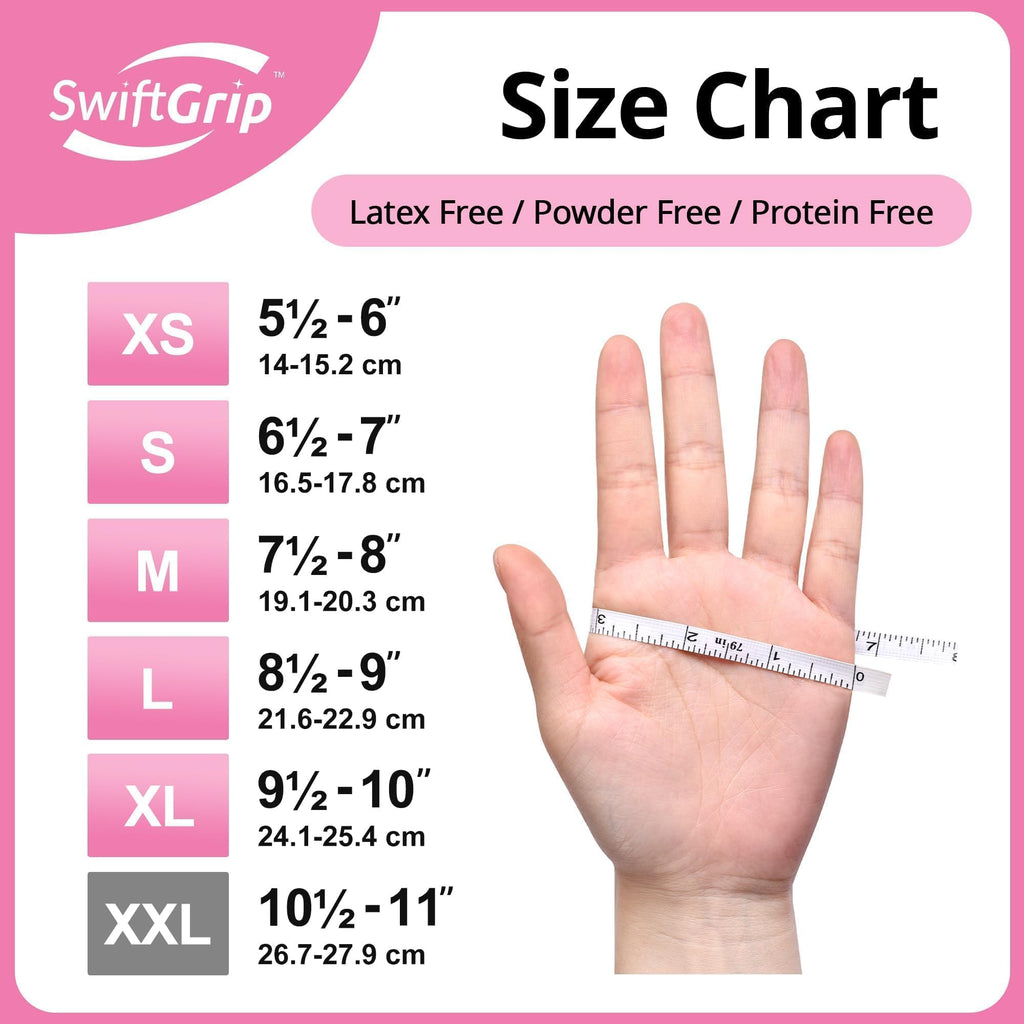 SwiftGrip Pink Disposable Gloves, X-Small, Disposable, Latex-Free, Food-Safe, Powder-Free, 1000-ct Case