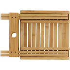SINJEUN 2 Pack 12 Inch Natural Bamboo Folding Bench Seat Stool Bench for Bathroom, Spa, Sauna, Wooden Seat, Shower Bench Stool, Easy Assembled