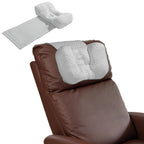 MABOZOO Neck Pillows for Recliners with Pocket,Headrest Cushion for Neck Pain Relief and Cervical Support,Recliner Head Pillow for Side Sleeping at Home, Office or Traveling (Grey & White)