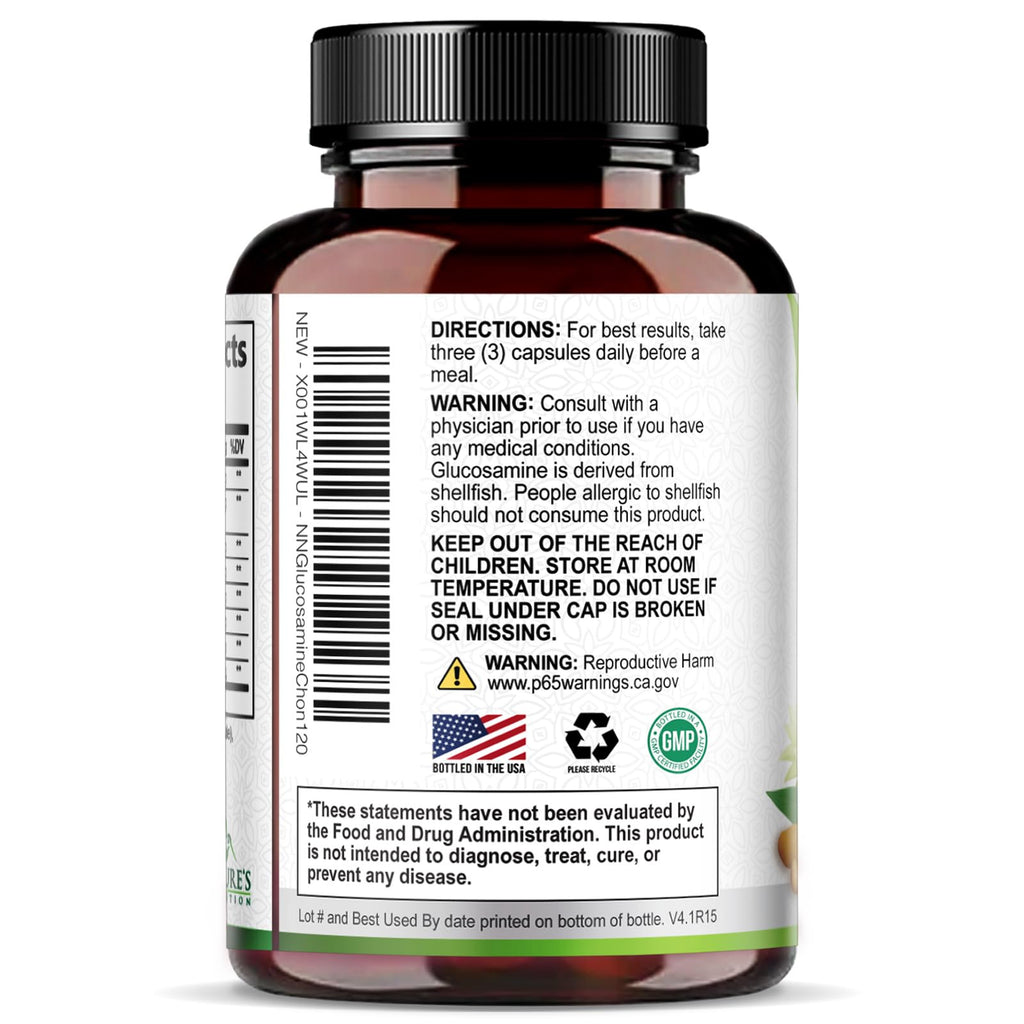 Glucosamine Chondroitin MSM - 3x Strength Joint Support Supplement for Joint Mobility & Comfort For Men and Women, Glucosamine Supplements Complex with Turmeric & Boswellia - 120 Capsules
